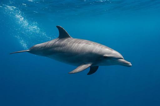 海中を泳ぐイルカ 海中を泳ぐイルカの写真