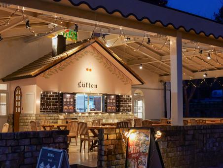 レストラン レストラン,屋外,イルミネーションの写真素材