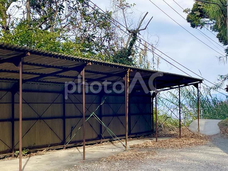 忘れられた自転車置き場 景色,自転車置き場,建物の写真素材