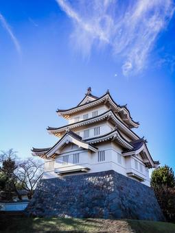 忍城 忍城,青空,城壁の写真素材