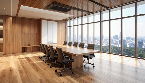 重厚感のある会議室の写真