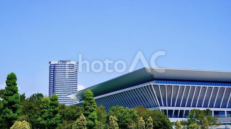 江東区にある東京アクアティクスセンター 東京アクアティクスセンター,建物,施設の写真素材