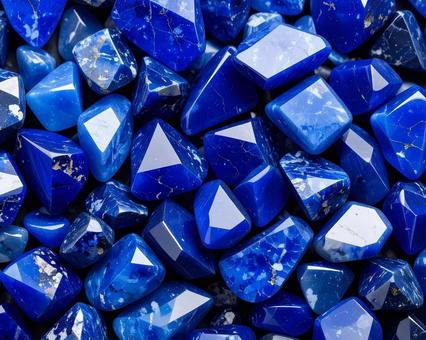 青の加工した石の写真