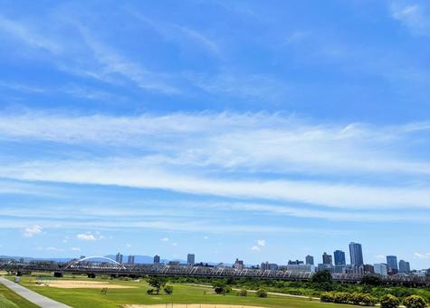 Natsuzora, summer sky, landscape, clear weather, JPG