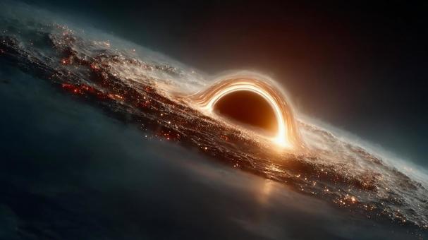 宇宙の神秘:輝く渦の中心にブラックホール 宇宙の神秘:輝く渦の中心にブラックホールの写真
