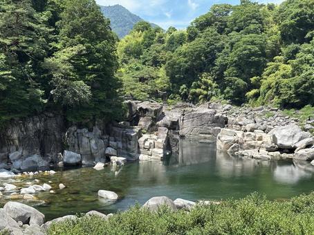 晴天 岩 川 自然 寝覚ノ床 晴天 岩 川 自然 寝覚ノ床 の写真