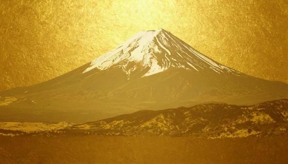 背景が金色の紙の質感のある富士山 背景が金色の紙の質感のある富士山の写真