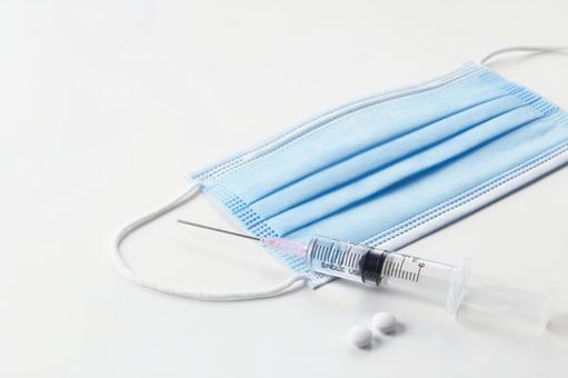 マスク　注射　錠剤 マスク,錠剤,注射器の写真素材