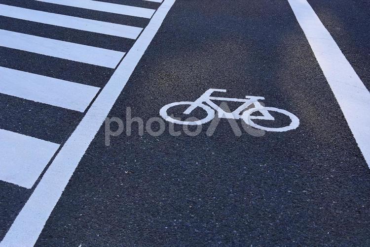 交通標識　横断道路　自転車マーク 横断歩道,自転車,交通標識の写真素材
