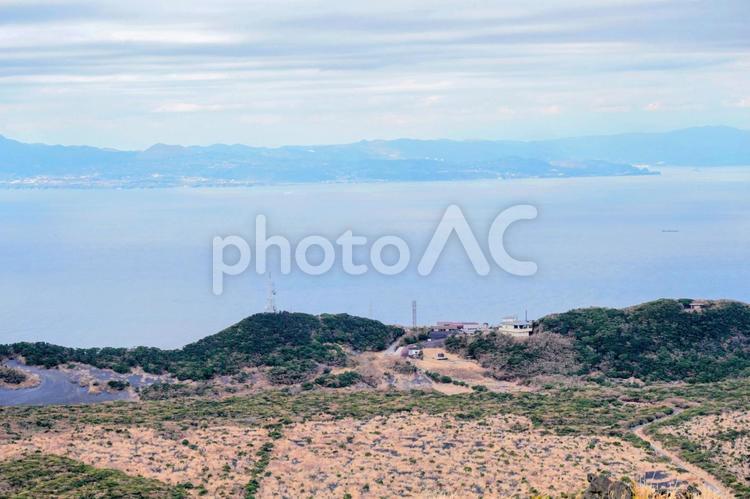 伊豆大島から見る伊豆半島 伊豆大島,伊豆半島,伊豆諸島の写真素材