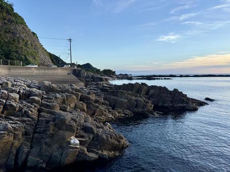Evening sky at Echizen Coast, Hokoshima, Fukui Prefecture, JPG