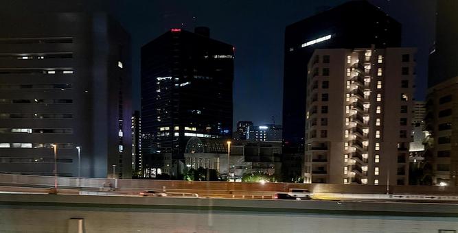夜のゆりかもめからの景色 夜のゆりかもめからの景色の写真