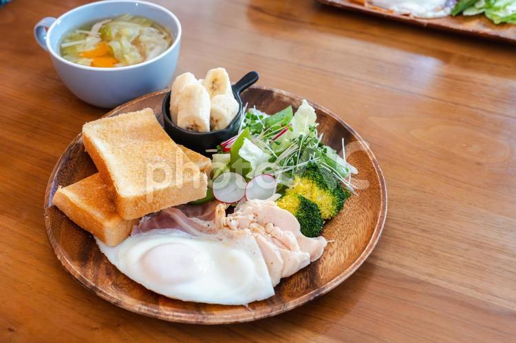 栄養満点の洋風朝食プレート 朝食,洋食,プレートの写真素材
