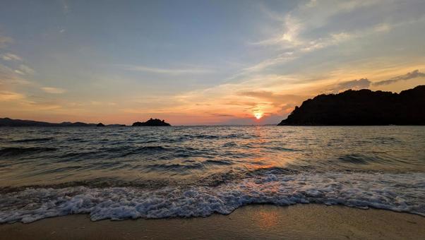 鴨池海岸の夕日-09 鴨池海岸の夕日-09の写真