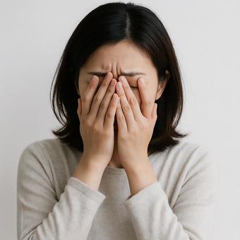 悩む女性 悩む女性の写真