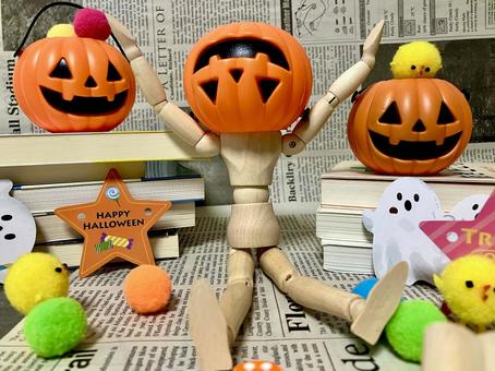 ハロウィンパーティー⑤ ハロウィンパーティー⑤ ハロウィン,ジャックオーランタン,デッサン人形の写真素材