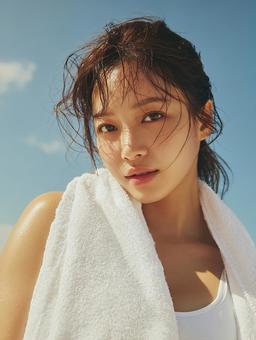 健康的な美しさを放つ若い女性 健康的な美しさを放つ若い女性 女性,若い,美しいの写真素材