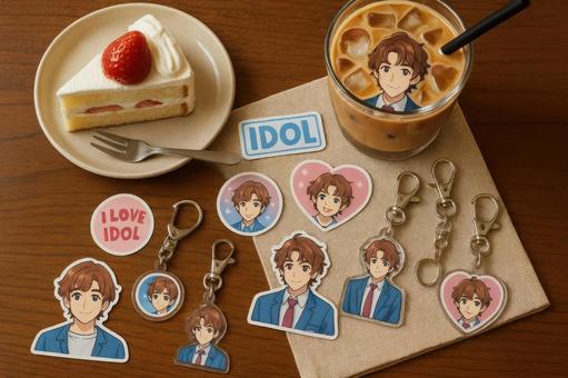 カフェで楽しむ推し活グッズ撮影の写真