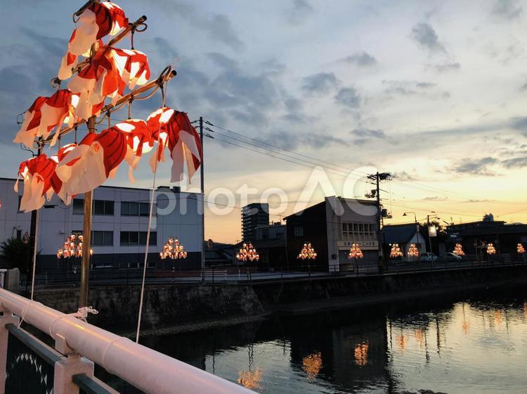 柳井の金魚ちょうちん 山口県,柳井市,白壁の町の写真素材
