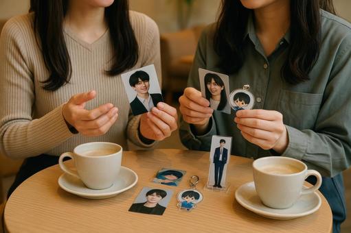 推し活仲間と楽しむカフェタイム 推し活仲間と楽しむカフェタイムの写真