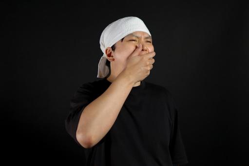 あくびをする男性 あくびをする男性の写真