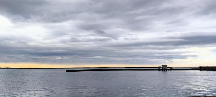 防波堤 自然,空,景色の写真素材