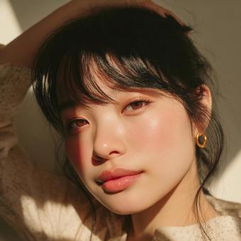 美しい横顔の女性の写真