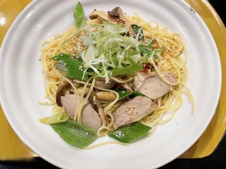和風パスタ パスタ,和風,ネギの写真素材