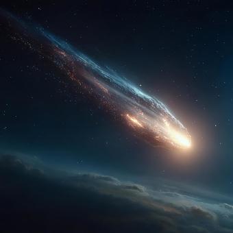 宇宙の神秘:夜空を彩る流星の如き彗星 宇宙の神秘:夜空を彩る流星の如き彗星の写真