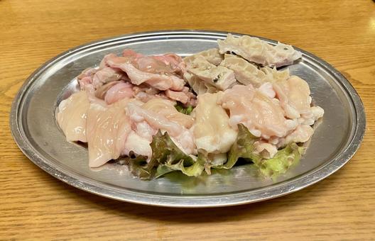 ホルモン焼肉セットの盛り付け例 ホルモン焼肉セットの盛り付け例 焼肉,ホルモン,焼肉屋の写真素材