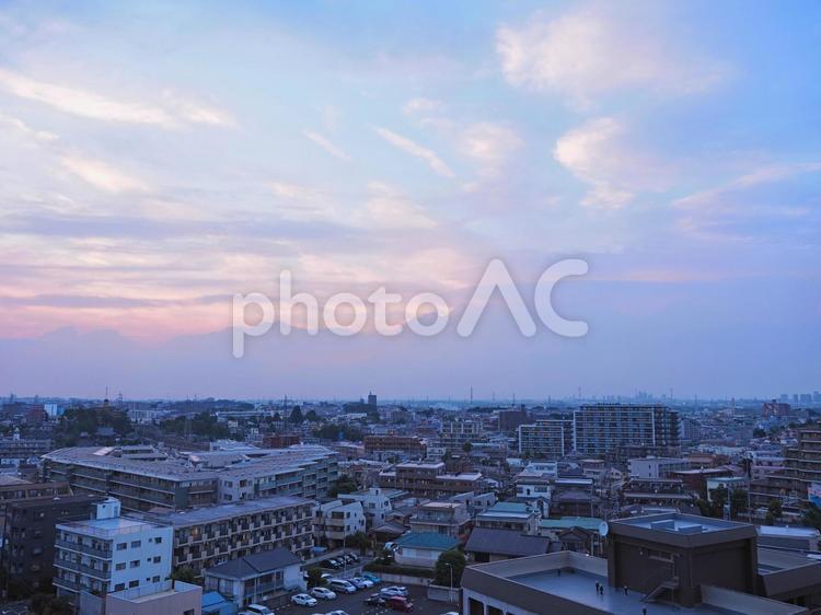 夕日に染まる街 都市風景,東京,都会の写真素材