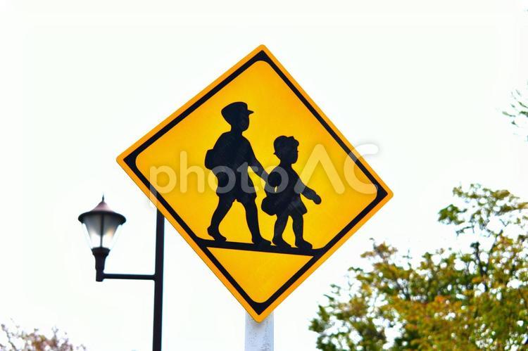 通学路の道路標識 通学路,道路標識,道路の写真素材