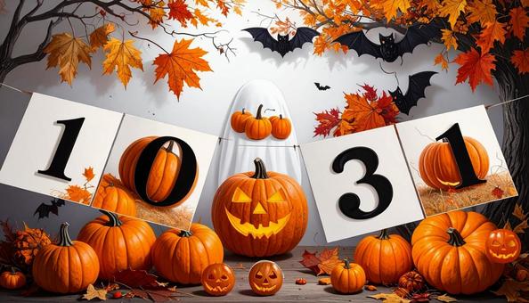 10月31日のハロウィン飾り 10月31日のハロウィン飾りの写真