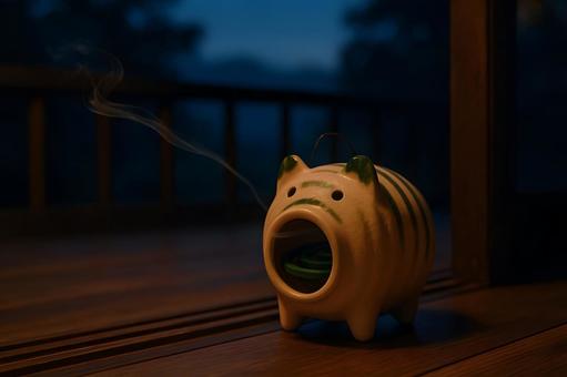 夏夜の蚊取り豚 夏夜の蚊取り豚の写真
