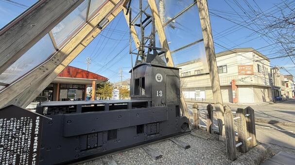 軽井沢駅　草軽電気鉄道 デキ１２形,草軽電気鉄道,保存車の写真素材