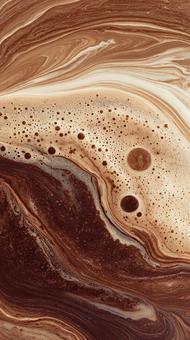 渦を巻くコーヒーとクリームの模様 渦を巻くコーヒーとクリームの模様の写真
