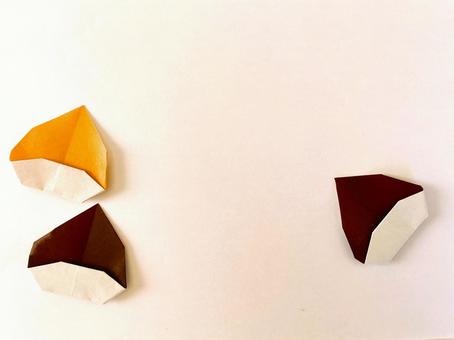 折り紙作品(秋・栗)2 折り紙作品(秋・栗)2 栗,秋,イメージの写真素材
