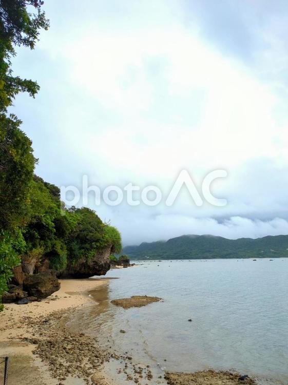 沖縄県　石垣島　浜辺から観た海と青空 沖縄県,石垣島,海の写真素材