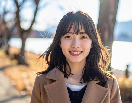 冬・コート姿の彼女 冬・コート姿の彼女の写真