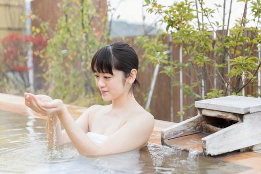 温泉女子イメージ 女性,温泉,人物の写真素材