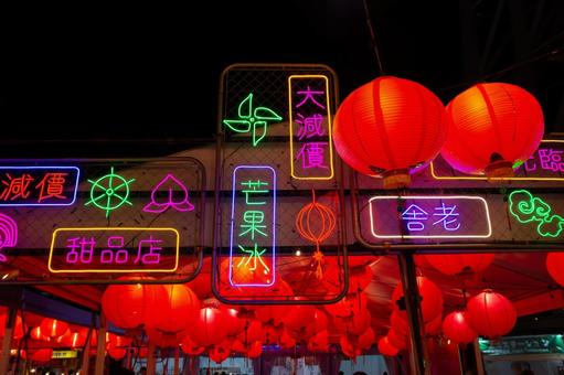 台湾屋台 台湾屋台 台湾屋台,屋台,ネオンの写真素材