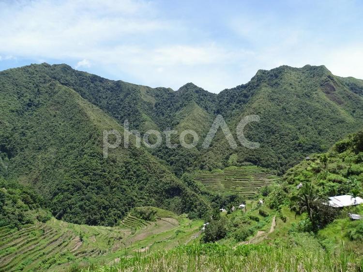 フィリピンのイフガオ州バナウエ町のバタッド・ライステラス（世界遺産） フィリピン,イフガオ,バナウエの写真素材