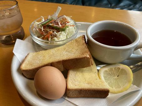 朝食1 モーニングセット 朝食,モーニング,モーニングセットの写真素材