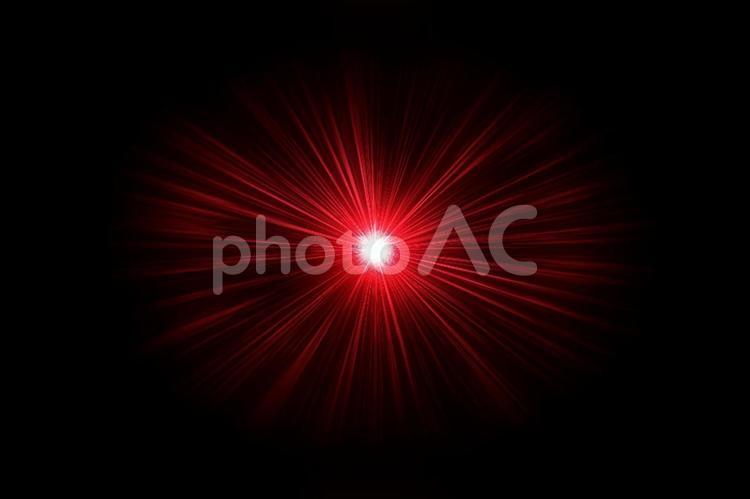 光のフレアエフェクト素材　赤 光,フレア,閃光の写真素材