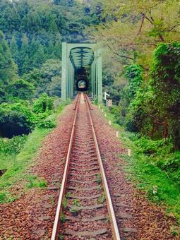 樽見鉄道の根尾川に架かる橋梁の写真