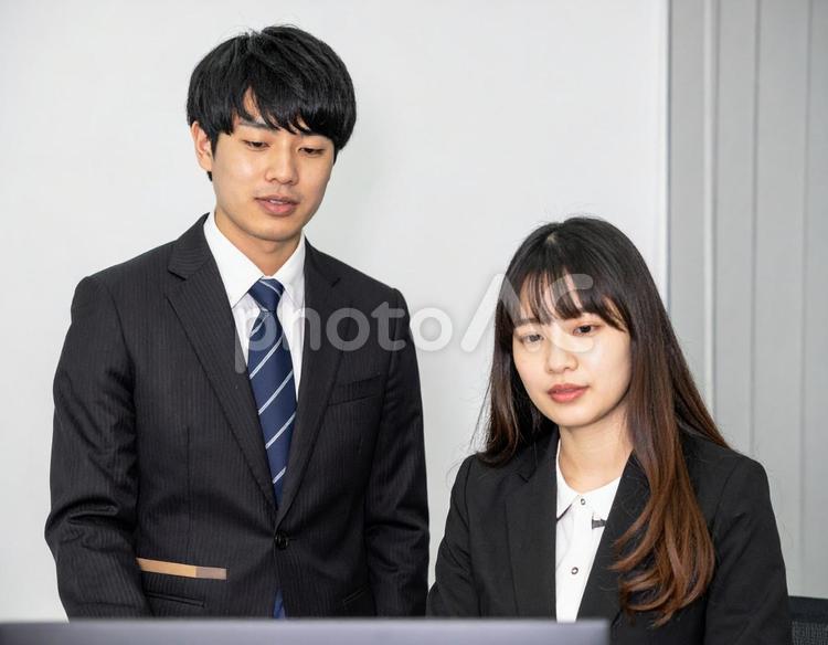 働く男性社員と女性社員のイメージ ビジネス,男性,女性の写真素材