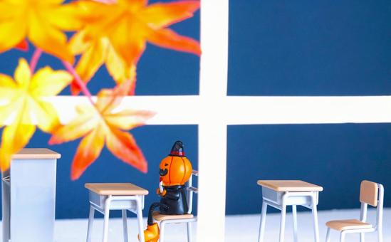 教室のハロウィン⑧ 教室のハロウィン⑧ ハロウィン,教室,かぼちゃのお化けの写真素材