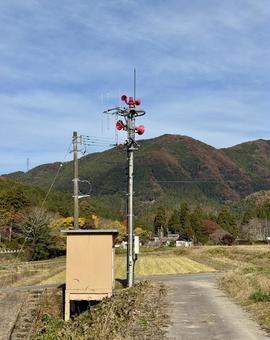 11月　秋の福井県坂井市山奥の景色 拡声器,自然,山の写真素材