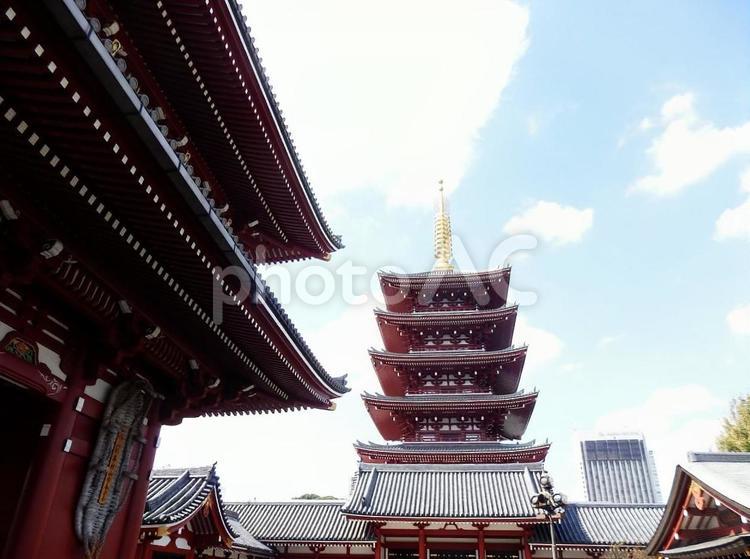 【風景写真】浅草／浅草寺の風景 浅草寺,浅草,聖観音宗の写真素材