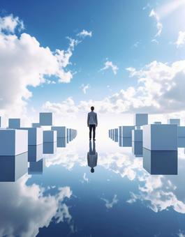 天空と反射の狭間の写真